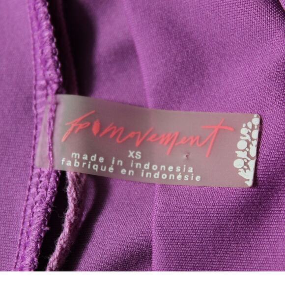 Free People FP movement wrap long sleeve shirt mauve purple rouching XS - Picture 3 of 13